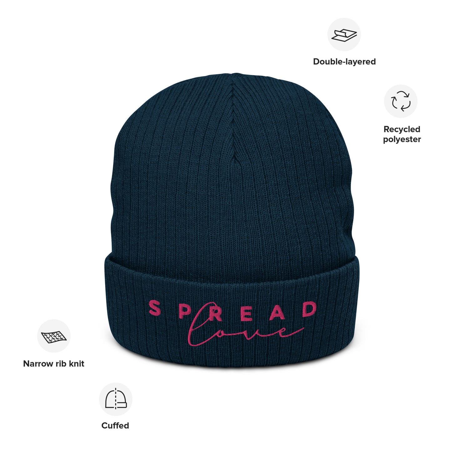 Spread Love - Ribbed Knit Beanie